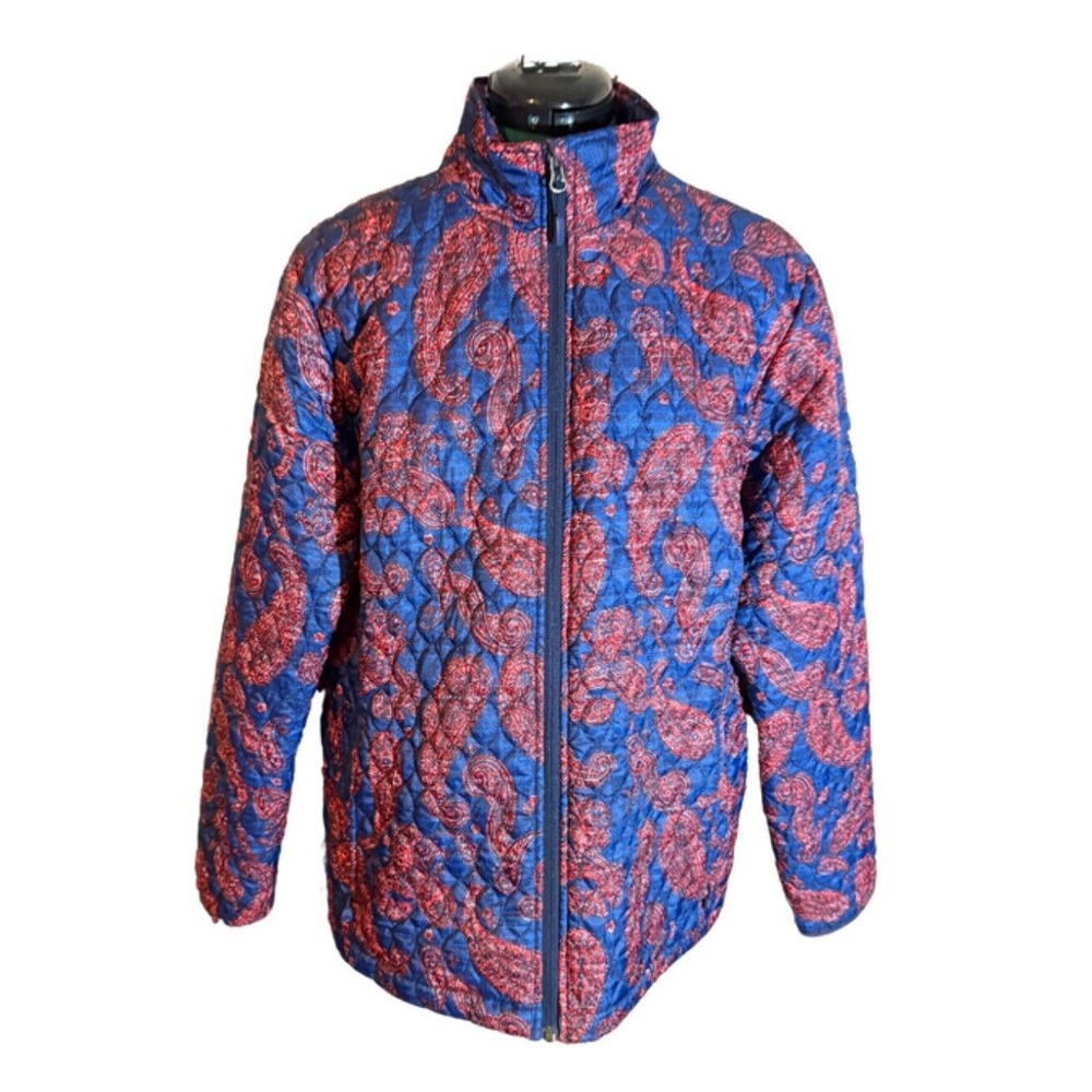 Lands End Paisley Primaloft Quilted Lightweight Jacket Size‎ L 14-16